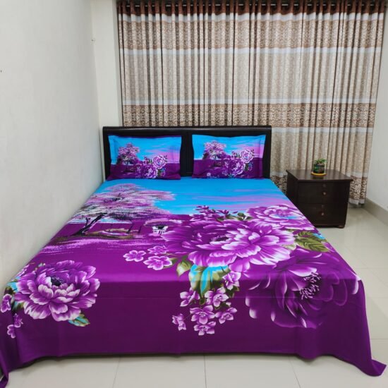 HD Printed Premium Panel Luxury Bedsheet (4pcs set)