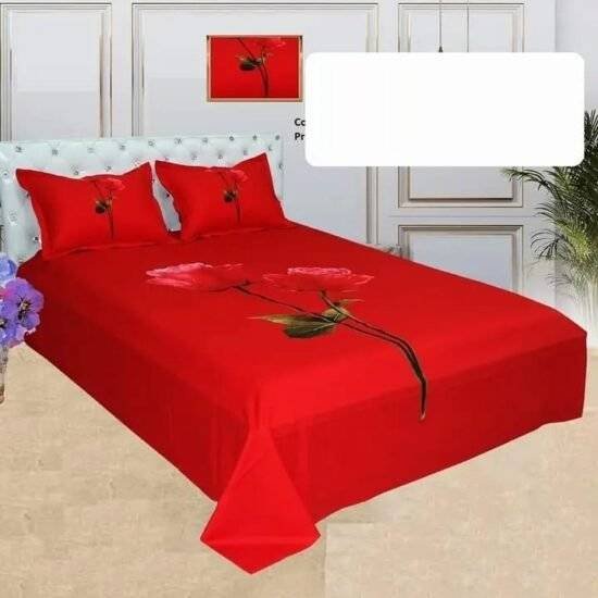 HD Printed Premium Panel Luxury Bedsheet (4pcs set)